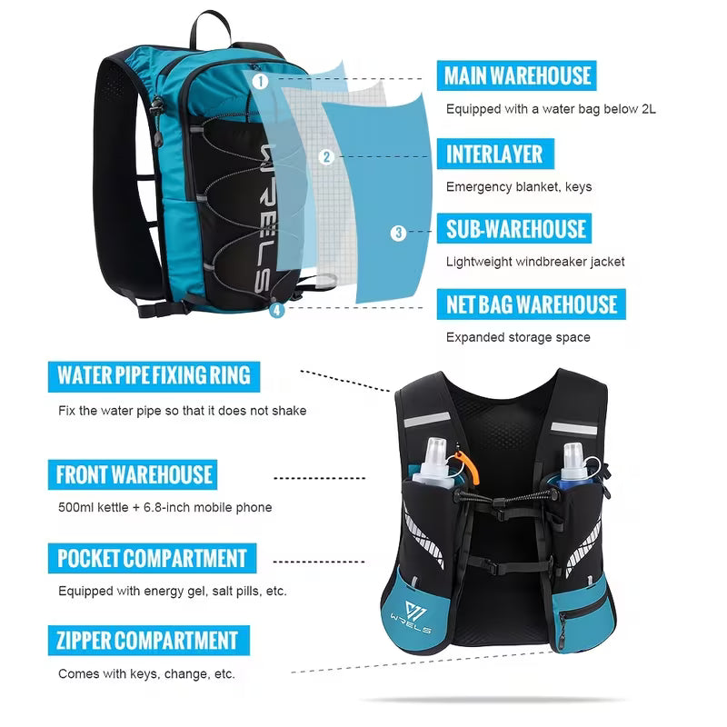 NorthernStride™ 8L Hydration Backpack + Free Water Bladder