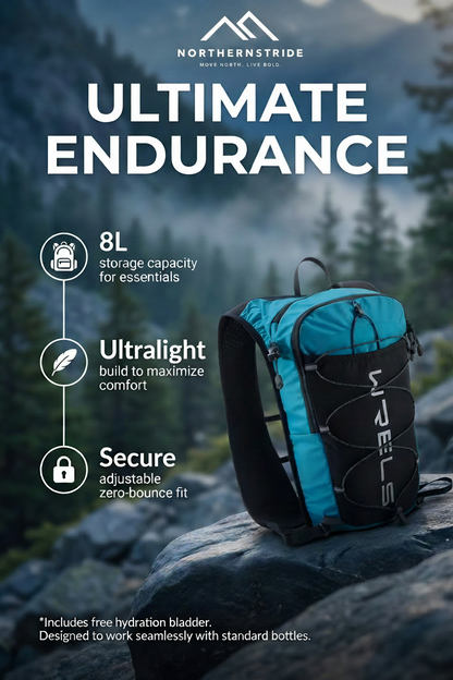 NorthernStride™ 8L Hydration Backpack + Free Water Bladder
